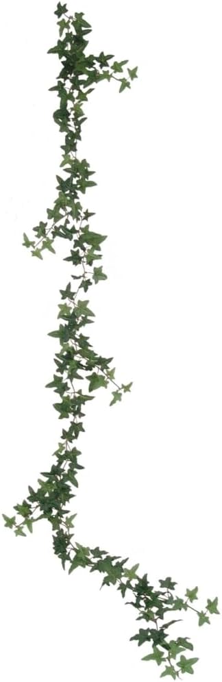 Lush 6' Mini English Ivy Garland Set, 12 Pieces - Lifelike Green Foliage with 174 Leaves, Perfect for Elegant Home Decor and Garden Accents, Floral Home by Artificial Flowers